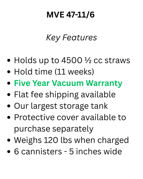 MVE XC 47/11-6 Liquid Nitrogen Semen Storage Tank – 4500 Straw
