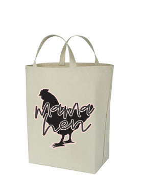 Mama Hen Themed Canvas Tote Bag