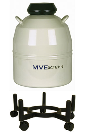 MVE XC 47/11_6 with Roller Base _ Tank holds 4500 1/2 cc straws